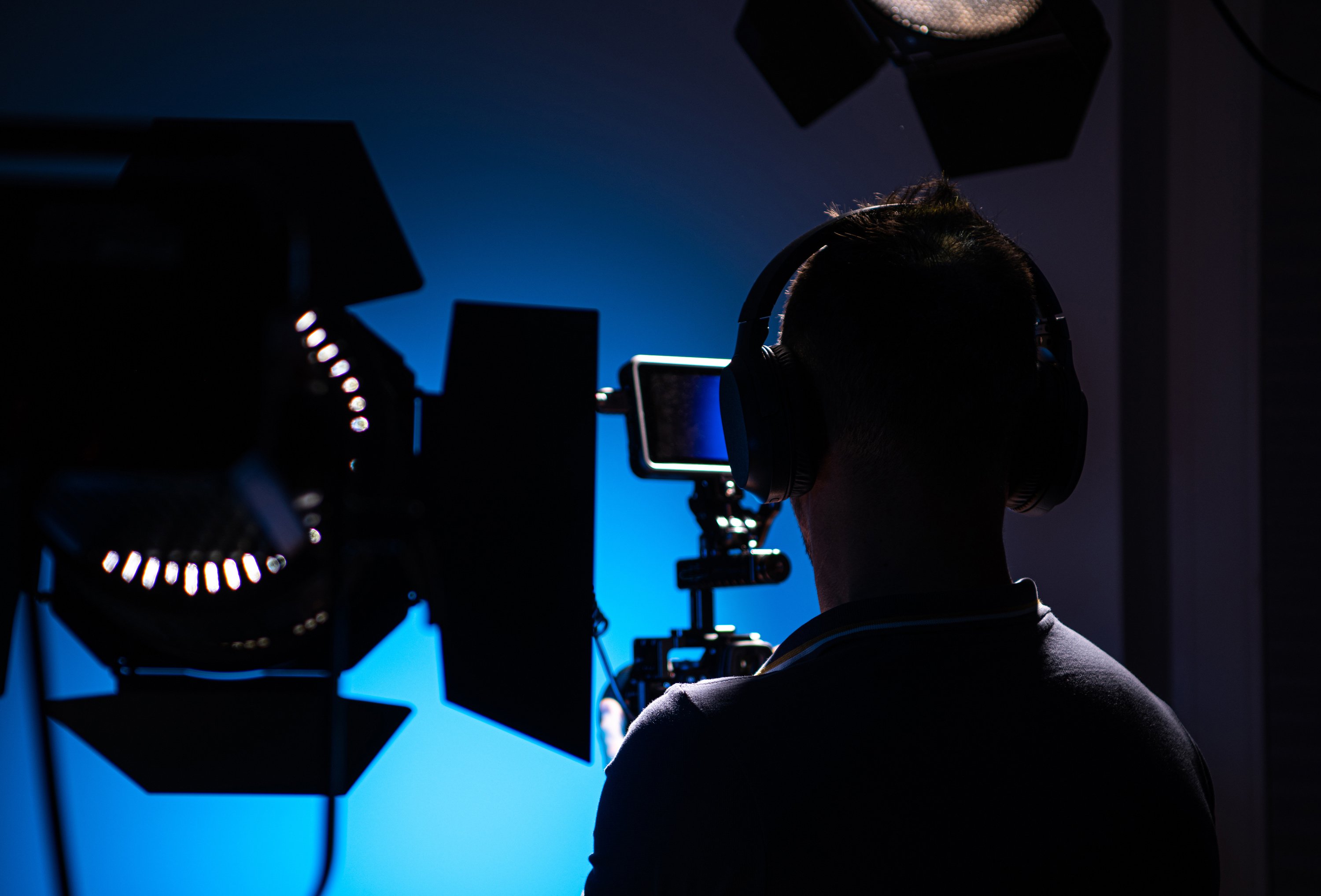 Video Production Studio Equipment and Camera Operator